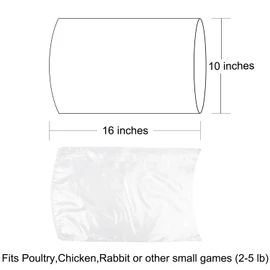 Poultry Shrink Bags,100 Pack 10x16 Inches Clear Poultry Heat Shrink Bags Freezer With 100 Zip Ties for Chickens,Rabbits