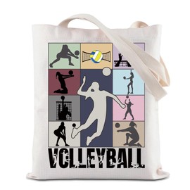 BAUNA Volleyball Tote Bag Volleyball Lover Player Gift Volleyball Coach Appreciation Gift Volleyball Mom Shoulder Bag (Volleyball Tote)