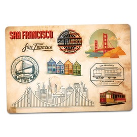 A5 Sticker Sheet San Francisco Vinyl Decal USA Landmark Retro Vintage Airport City Flag Travel Holiday Landscape Aesthetic #82829