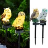 SmilingTown 2 Packs Owl Solar Lights Outdoor Figurine Lights Owl
