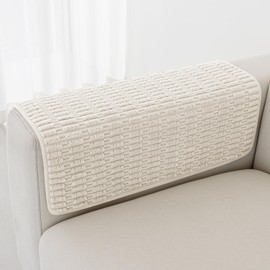 Foxdecor Couch Arm Covers Sofa Arm Covers, Arm Chair Covers Set of 2, Non-Slip Chair Arm Covers, Arm Rest Cover for Sofa, Armchair Slipcovers Couch Protector (Cream White 20x20 inch)