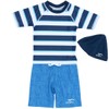 Sandia Boys' Two-Tone Rash Guard Set, navy