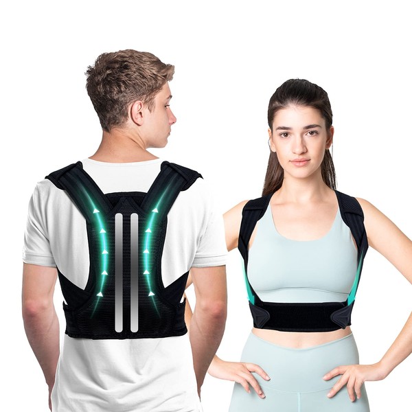 Lexniush Professional Posture Corrector for Women and Men - Updated Back Posture Brace, Support Straightener for Spine, Back, Neck, Clavicle and Shoulder, Improves Posture and Pain Relief