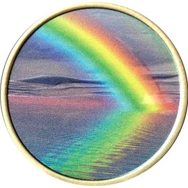 Serenity Peace Within The Storm Color Rainbow Bronze Medallion Chip