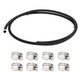 HOPESPANNER 3/16" Fuel Line Kit 6ft Vacuum Hose Automotive Fuel Hose with 8 Clamps