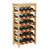 VASMIA Wine Rack Free Standing Floor, 6-Tier Display Wine Storage