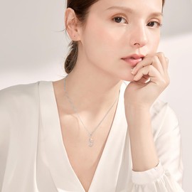 UCADRIT Music Gifts for Women Rose Music Necklace Sterling Silver Rose Jewelry