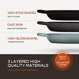 Krustic Krustic Enameled Cast Iron Dutch Oven for Professional Sourdough Bread Baking | 5.5 Quart Loaf Size Oval Cookware Pot with Lid | Triple-Layer Enamel Coating Pan with Non Stick Silicone Mat |Red