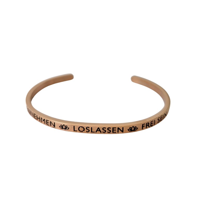 Elegant Bangle Silver or Rose Gold with Mantra and Saying