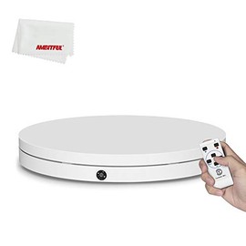 OPENCLOUD White 60cm 360 Degree 3D Remote Control Adjustable Speed Direction Electric Rotating Shooting Table for Photography Load 110kg