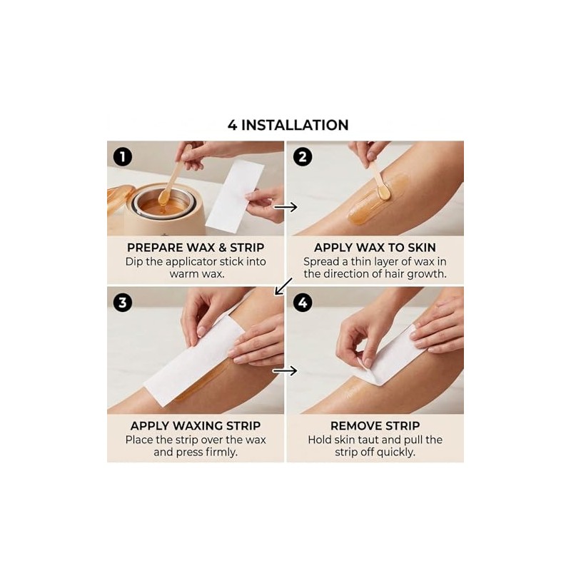 500-Piece Waxing Strips and Wax Stick Set - Non-Woven Wax