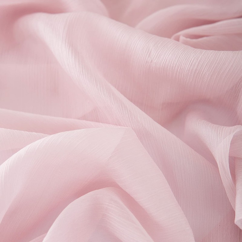 CHUQING Chiffon Table Runner,27 x 118 inch, Pink, Thin Decorative