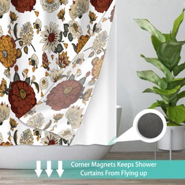 Mightree No Hook Shower Curtain Set with Snap in Fabric Liner for Bathroom,with See Through Top Window,Double Shower Curtain with Detachable Liner Replacement,Machine Washable,Pink Bow,71"x 74"