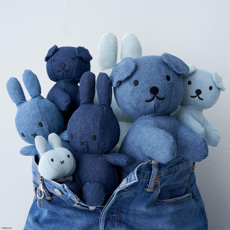 BON TON TOYS Snuffy Denim Bag Charm Keychain Mid Wash