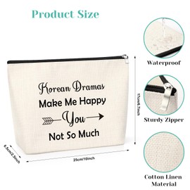 Funny Korean Drama Gift Korean Drama Lover Makeup Bag K Drama Fans Gift Cosmetic Bag for K-Drama Mum Christmas Birthday Present for K-Drama Lover K Drama Zipper Bag for Women Girls