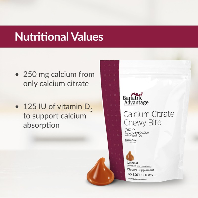 Bariatric Advantage Calcium Citrate Chewy Bites 250 mg with Vitamin
