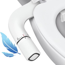 BIGCOW Bidet Attachment for Toilet, Ultra-Slim Dual Nozzle (Frontal & Rear Wash) Hygienic Toilet Bidet, Fresh Cold Water Pressure Adjustable Bidet Attachment with Stainless Steel Inlet