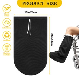 Max Shape Washable Leg Cast Cover, Adjustable Knee Sock for Men & Women, Medium Short Foot Cover (Black)