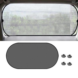 Rebvugr Car Rear Window Sunshade, 20"×40" Rear Window Sun Shade Blocker with Suction Cups, Mesh Sunlight Shield Provide Glare Shield and UV Rays Protection for Baby for Most Models (Rear Sunshade)