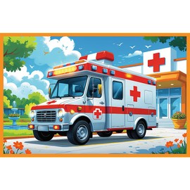 Trefl 2-in-1 Puzzle: The Treflik Family, Fire Brigade and Ambulance - 2 x 24 Pieces, Set of Two for Children from 3 Years