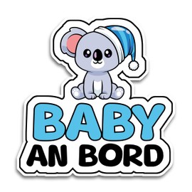 Baby on Board Sticker Car, Baby Koala Car Sticker, Baby on Board Sticker 16 x 15 cm, Weatherproof and UV-Resistant Sticker Car, Sticker Baby and Car Baby for Safe Drives with Your Child