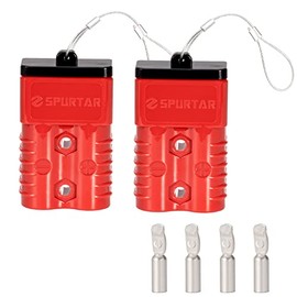 Spurtar 175A Battery Quick Disconnect, 2PC Connectors Fits 1/0-4 AWG Wire 12-36V Quick Connect Jumper Cables Recovery Kit for Car ATV Lifts Motors Trailer Towing Winch Quick Connect Systems, Red