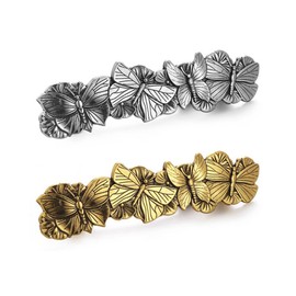 JKJF 2 Pcs Celtic Knot Barrette Vintage Hair Barrettes Metal French Hair Clips Engraved Headwear for Women Girls - Gold Silver Style 2