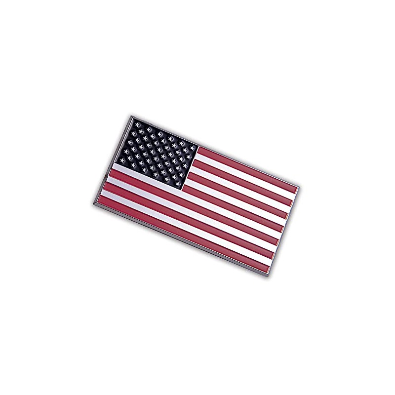 Patriot Accessories Red and Blue American Flag Metal Decal Auto