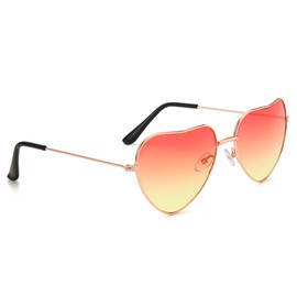 QYHON Orange Heart Sunglasses - Aperol Spritz Party Glasses for Men & Women | Perfect Aperol Gift for Carnival, JGA, Summer, Birthday & 70s/80s Party