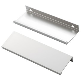 HOME MASTER HARDWARE 10 Pack Cabinets Drawers Edge Pulls,Hidden Door Handle Pull,Right Angle Finger Edge Pulls Black 96 mm Hole Center 120 mm Overall Length,Nickel