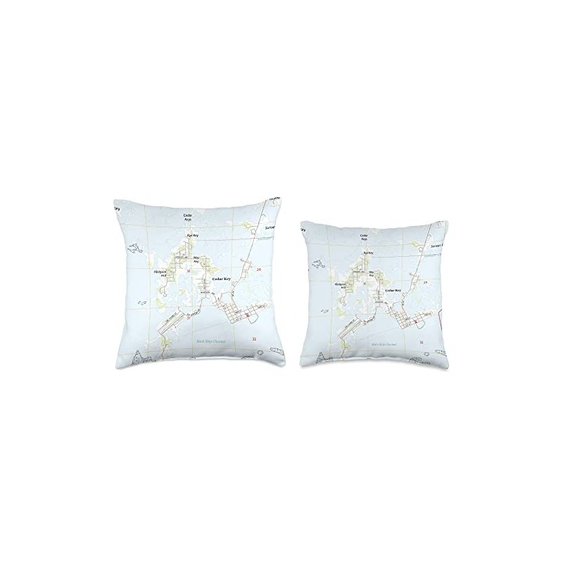 Cedar Key FL Map (2015) Throw Pillow