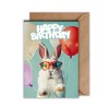 Funny Birthday Card with Rabbit & Sunglasses - "Happy Birthday"