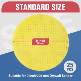 Selead Sandpaper 225 mm Velcro Durable Sanding Pads Pack of 25 Grit 220 Sanding Discs Perforated Sanding Sheets Round for Drywall Sanders Sanding Giraffe Ceiling Sander