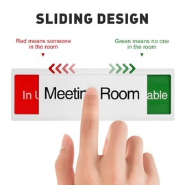 Occupied Sign for Meeting Room: Meeting in Progress Door Vacant Occupied Sign in Use for Door Status Indicator with Slide Design for Office Conference Rooms