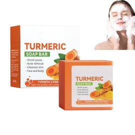 Turmeric Soap, Natural Turmeric Soap, Turmeric Facial Soap, Cleansing Skin of Face and Body (Pack of 1)