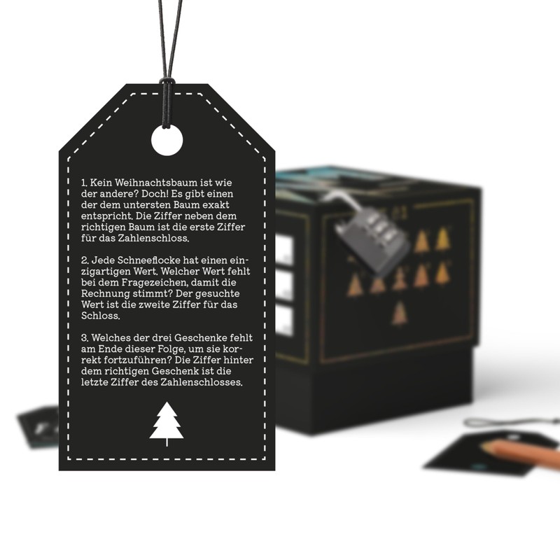 SURPRISA Christmas Gift Box - Black Glitter XMAS Print -