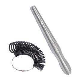 UK British Black Finger Sizer & Metal Ring Mandrel Measurer Stick Tool Size A-Z