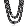 Bandmax 22 Inch Black Chain for Men Silver Miami Link