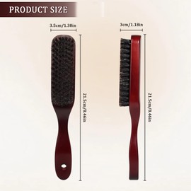 Slick Back Hair Brush, Boar Bristle Hair Brush with Hole for Afro, Wet, Curly, Dry and Damaged Hair, Smoothing Hair Brush, Hair Bristle Brush for Women Men Restore Shine & Texture