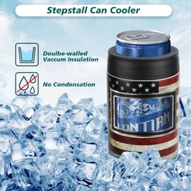 Stepstall 14 oz. Beer Bottle and Can Cooler with Beer Opener,3 in 1 Can Cooler, Slim Can Beer Bottle Insulators Holder, Double Walled Stainless Steel Insulated Can Cooler for Beer,Soda