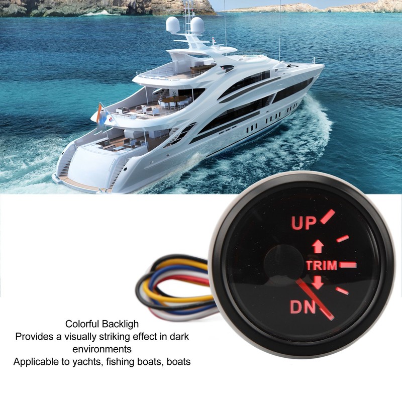 52MM Boat Trim Gauge Stainless Steel DC9 to 32V UP