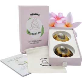 Stillmuscheln Mama Sunshine aus Perlmutt – schützt Brustwarzen – lindert und beugt Brüchen und Schmerzen beim Stillen vor – Komfort für die Mutter (L – (6/6,5 cm))