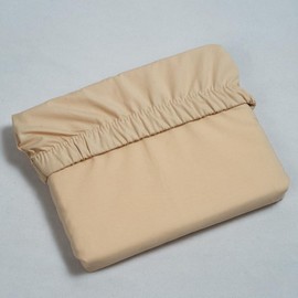 Atelier 100% Cotton Fitted Sheet Queen, 133 GSM Lightweight Fabric Queen Fitted Sheet Only, Cool, Crisp, Breathable Percale Sheets, Snug Fit Upto 17" Extra Deep Pocket Queen Sheets, Beige
