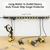 JUNNUJ Long Metal 16 Outlet Power Strip, Heavy Duty Power