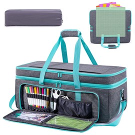 AMOIGEE Carrying Case for Cricut Maker 3, Maker 4, Explore Air 2, Explore 3, Explore 4, Double-Layer Carry Bag with Dust Cover, Storage Organizer for Cricut Accessories and Tools.