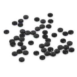YIEMI Resin Sewing Buttons,10mm Sewing Round Shirt Button for Crafts，DIY and Clothes Sewing (Black,50pcs)