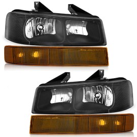 WEELMOTO Headlights Assembly for 2003-2014 Chevy Express 1500 / GMC Savana 1500; Headlight Compatible with 2003-2023 Chevy Express 2500 3500 / GMC Savana 2500 3500 Headlamp+Corner+Bumper Signal Light