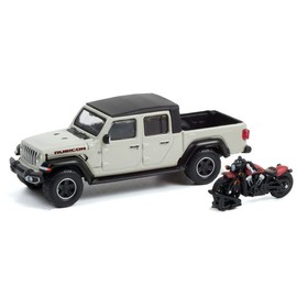 Greenlight Collectibles 1/64 2020 Jeep Gladiator Rubicon with 2020 Indian Scout, Hobby Shop Series 12 97120-F
