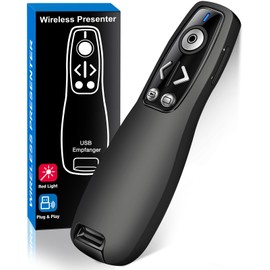 Presentation Clicker Wireless Presenter Remote for PowerPoint, Powerpoint Clicker with Volume Control PowerPoint Slide Advancer for Mac, Computer, Laptop-E600