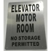 Buildingsigns.com Elevator Motor Room Sign(Brushed Aluminium,10x1